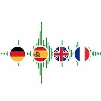 Language selection interface displaying 175+ available languages for video translation, dubbing and localization